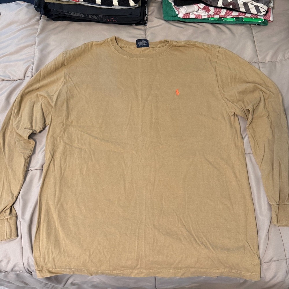 Ralph Lauren Men's Long Sleeve Tan Shirt